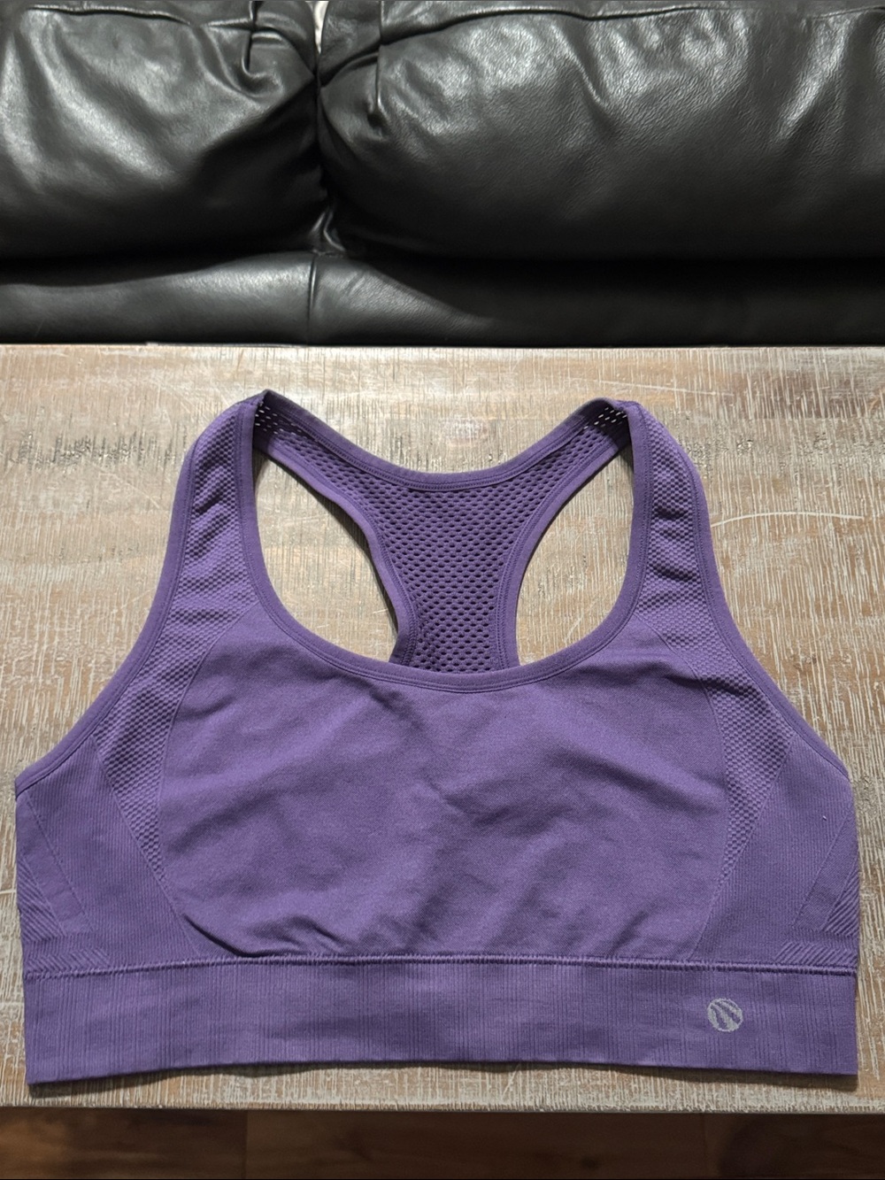 Marika Purple Racerback Sports Bra with Mesh Back - 36C